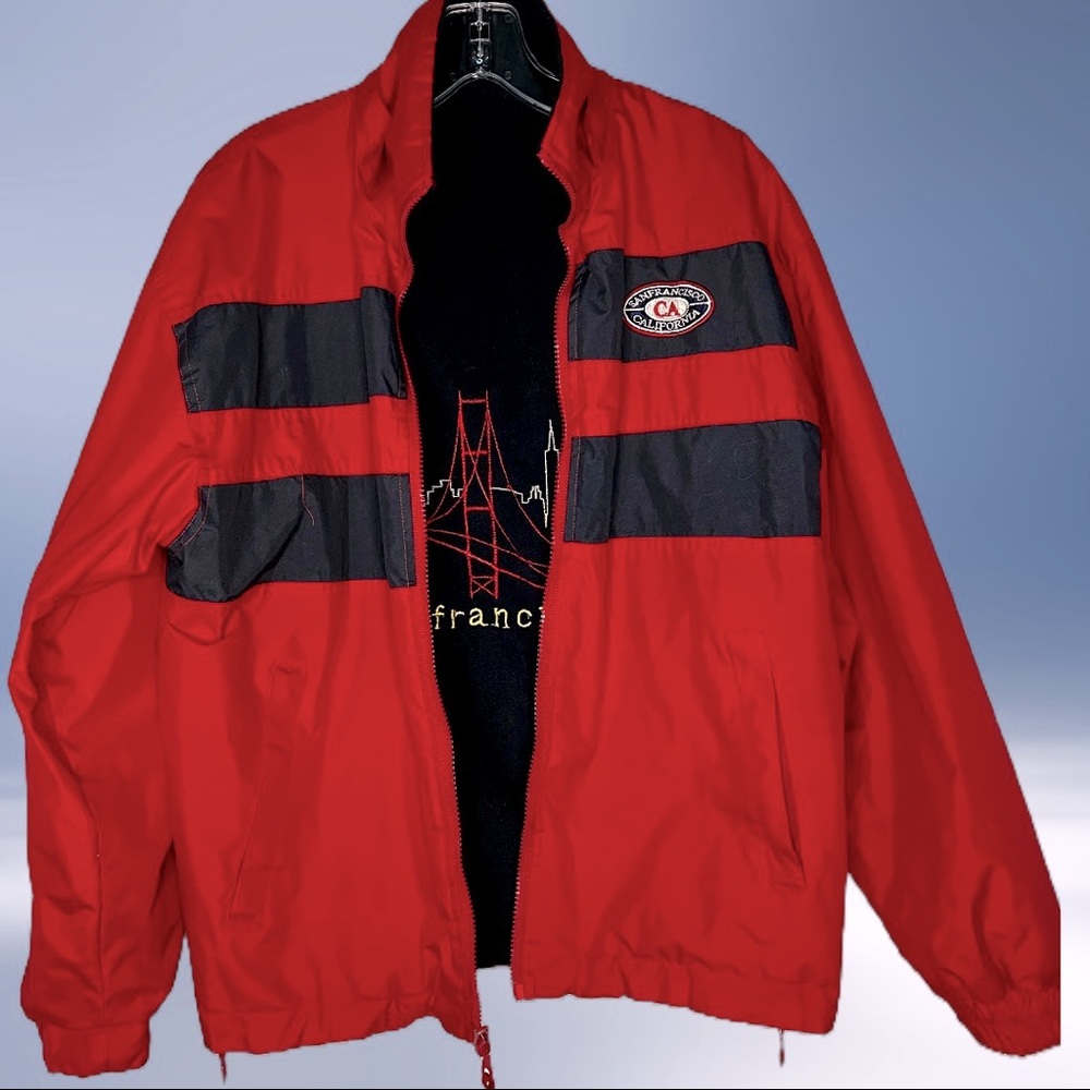 SF CITY WEAR CA REVERSIBLE FLEECE PARKA W/O HOODIE - SIZE XS